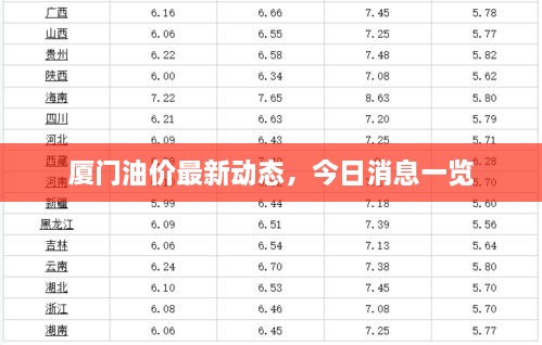 廈門油價最新動態(tài)，今日消息一覽