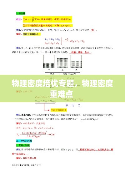 物理密度培優(yōu)專題，物理密度重難點 