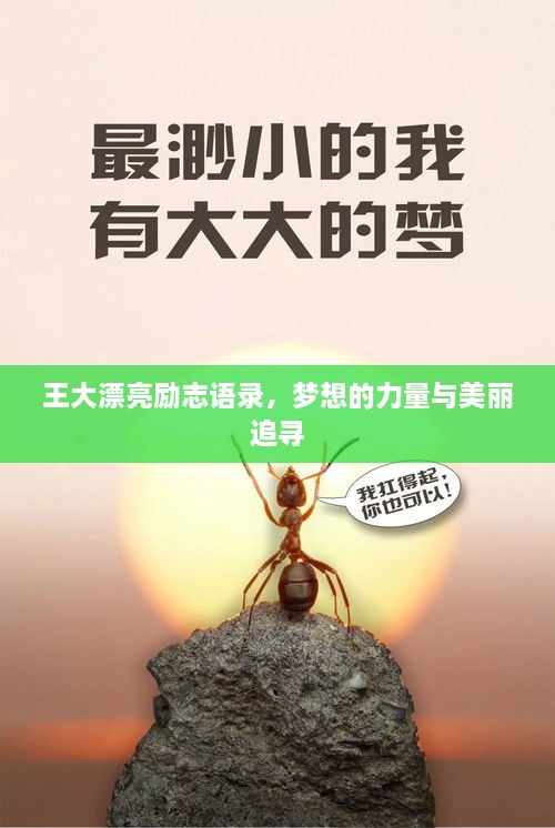 王大漂亮勵志語錄，夢想的力量與美麗追尋