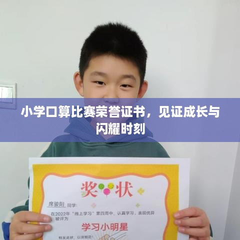 小學口算比賽榮譽證書，見證成長與閃耀時刻