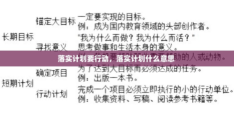 落實(shí)計(jì)劃要行動，落實(shí)計(jì)劃什么意思 